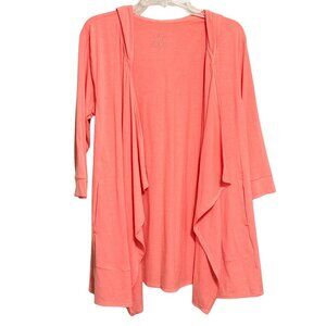 Cuddl Duds Womens Coral Long Sleeve Hoodie Cardigan‎ - Size S/M